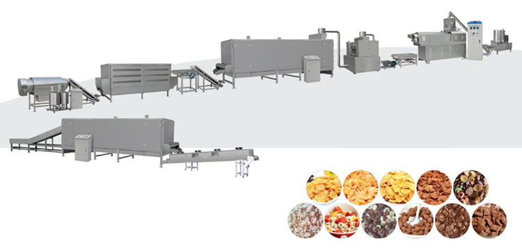Expanded corn flake production line